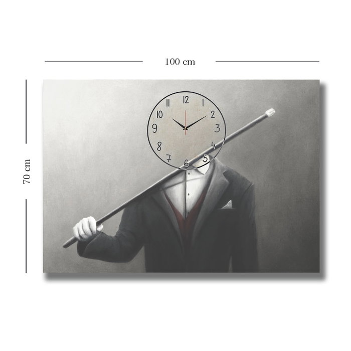 Wallity Reloj de pared decorativo de lienzo 70x100 cm